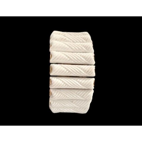 White Mid Century Stretch Expansion Bracelet Textured Acrylic MCM 1.125" Wide - Picture 2 of 9